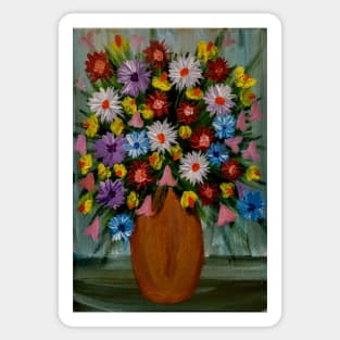 a bouquet of different colorful flowers Sticker